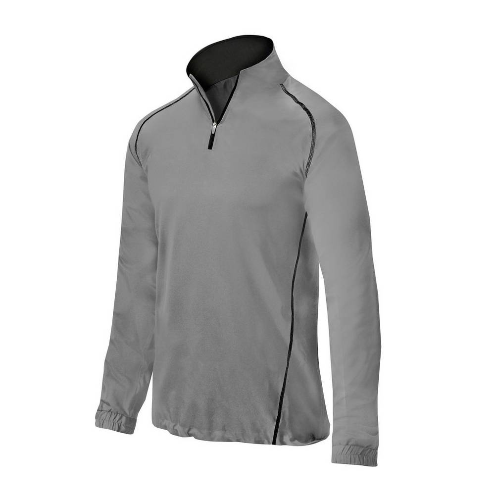 Chaqueta Mizuno Comp 1/4 Zip Batting Hombre Gris España KLPX-98736